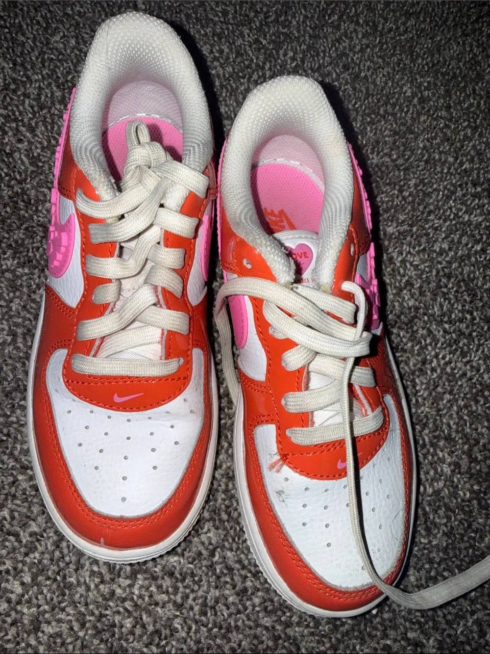 Nike Kids White, Orange & Pink Low-Top Sneakers